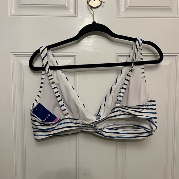 Apt. 9 Blue and White Striped Bikini Top - Picture 2 of 4